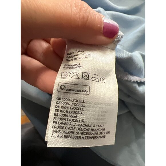 NEW H&M Conscious Womens Dress Size 10 Tencel Lyocell Blue Boho Vacation Resort - Picture 6 of 10